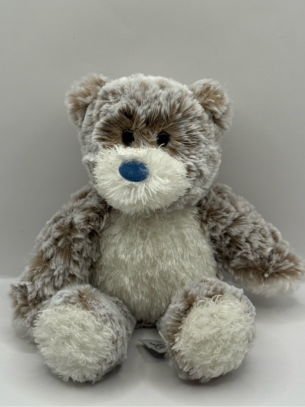 Demdaco Giving Bear Frosted Brown Stuffed Animal Plush Blue Nose